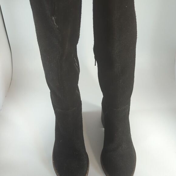 Lucky Brand Khlonn Womens Round Toe Leather Black Over the Knee Boot Size 8.5 - Picture 4 of 8